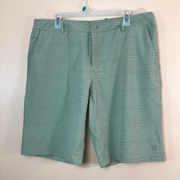 Hang Ten Khaki Hybrid Board Swim Shorts Men 36 NEW - Picture 1 of 3